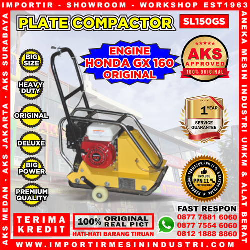 [EZM.3601391] Mesin Tanah Aspal Pemadat / Plate Compactor Aks - SL150GS - 5.5 Hp