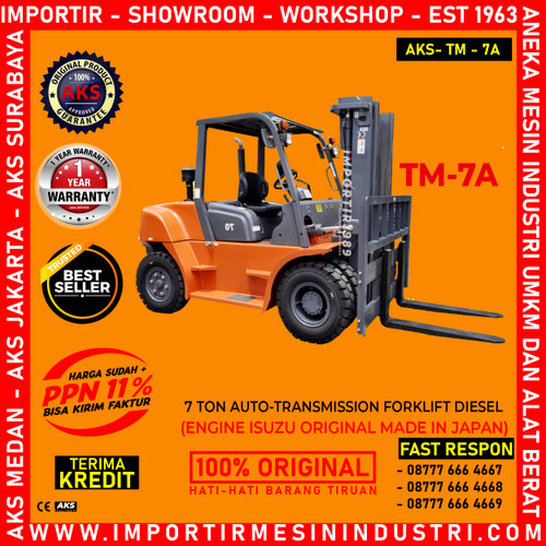 [EZM.3601584] Forklift 7 Ton 3 m Manual Transmission Diesel Engine ISUZU 82.4 Kw AKS