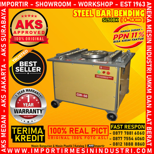 [EZM.3601710] Steel Bar Bender 4 Kw Mesin Pembengkok Penekuk Besi Beton AKS SL50BK