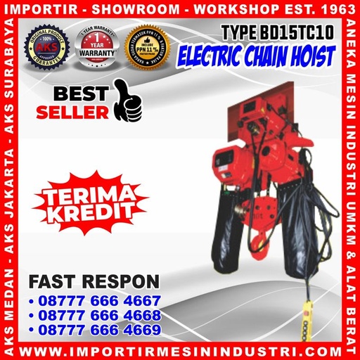 Electric Chain Hoist Ori AKS max 15 Ton 10 m Katrol 380 V BD15TC10