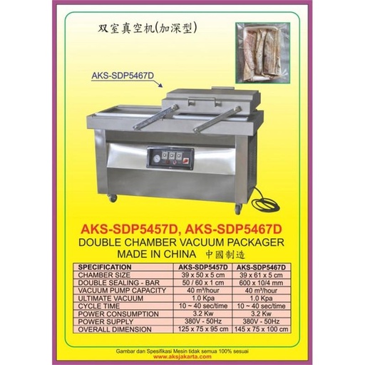 Mesin Vakum Sealer Sedot Udara Double Chamber Daging | AKS - SDP5457D