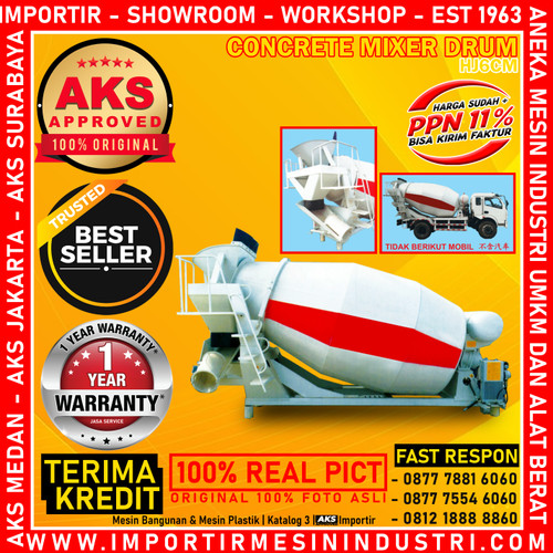 jual aduk Semen Mesin Molen Mixing 6m³ Concrete AKS - HJ6CM