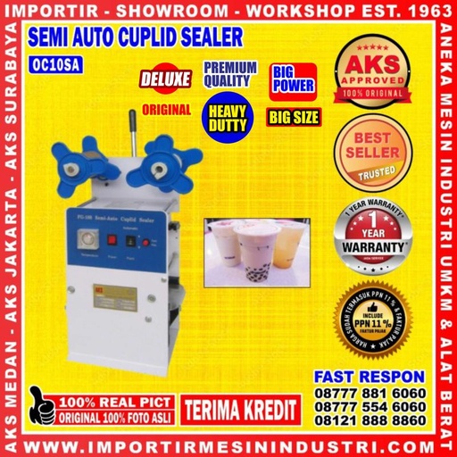 Alat Penyegel Gelas Minuman Boba Otomatis Daya 300 Watt - OC10SA