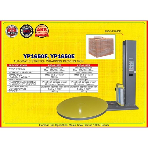 Mesin Plastik Wrap / Stretch Film Machine 1500 Watt | AKS - YP1650F