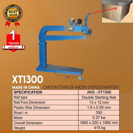Mesin Staples Karton 0.37 Kw Carton Stapler Double Slanting 13 x12 mm