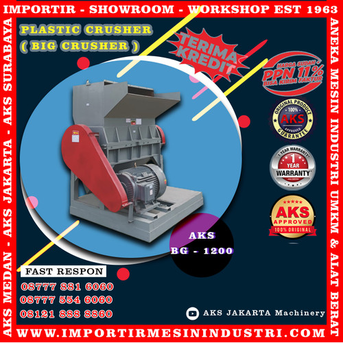 MESIN PENCACAH PLASTIK BESAR, PLASTIC CRUSHER SUPER BIG AKS - BG1200