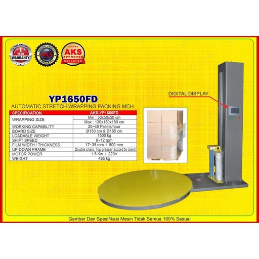 Mesin Plastik Wrap / Stretch Film Machine 1500 Watt | AKS - YP1650FD