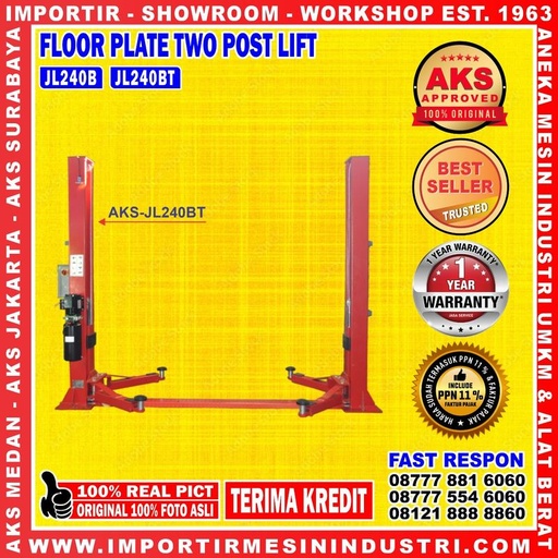 AKS - Hidrolik / Two Post Lift Mobil 2 Tiang Maximal 4 Ton 2.2Kw 220V