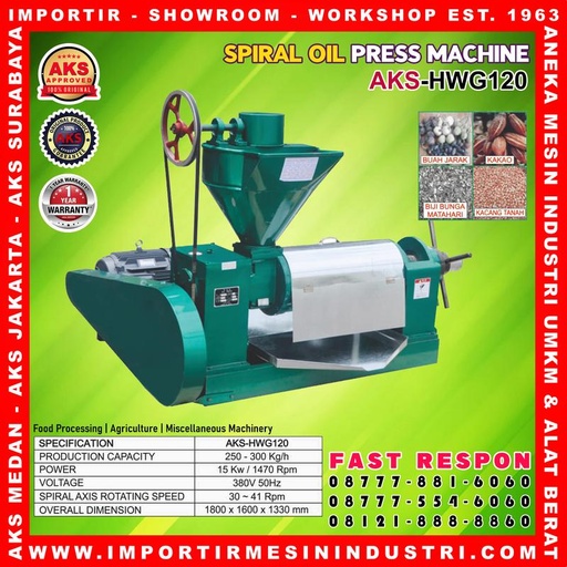 Mesin press minyak kopra / Screw oil press AKS-HWG120