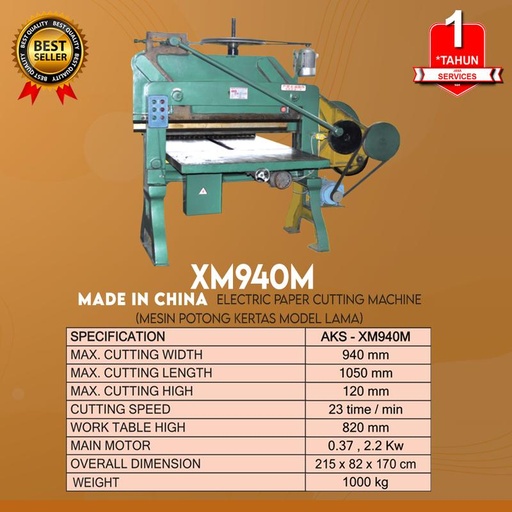 Mesin Pemotong Kertas Electric Paper Cutting 94 x 12Cm 23 Times/min