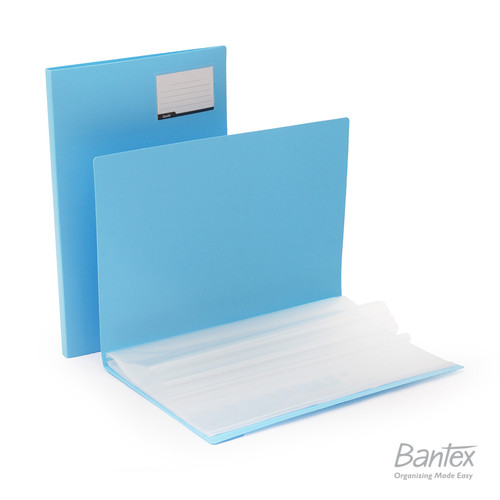 Bantex Display Book Clear Holder Folio F4 Pastel Color Sky Blue