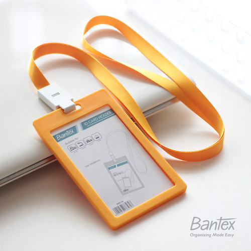 Bantex ID Card Holder Lanyard | Name Tag Portrait Mango #8865 64