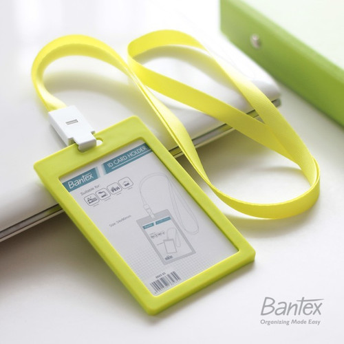 Bantex ID Card Holder Lanyard | Name Tag Portrait Lime #8865 65