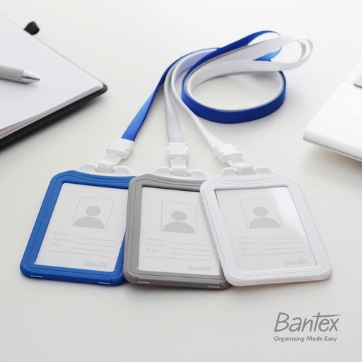 Bantex Dual Side ID Card Holder Lanyard Portrait 8881
