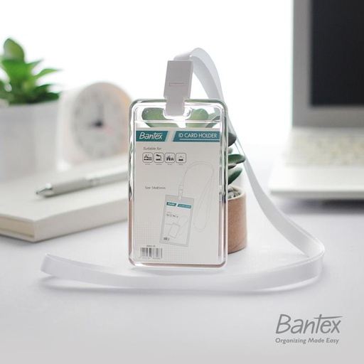[EZO.8001078] Bantex Transparent ID Card Holder Lanyard Potrait Clear #8868 08