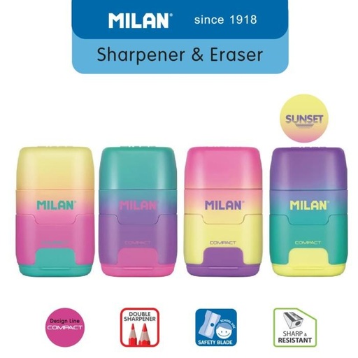 [EZO.8001167] Milan Sharpener & Eraser Compact Sunset (1 Pcs) #47211