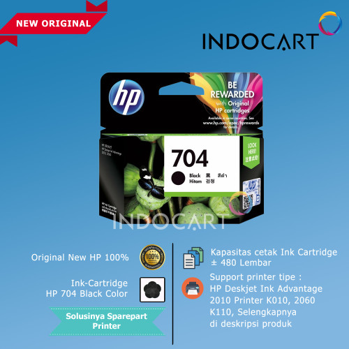 Ink Cartridge HP-704 HP 704 Black Tri Color Original Tinta Cartridge