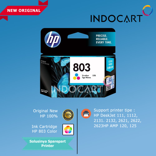 Ink Cartridge HP-803 HP803 Black Tri Color Original Tinta Katrid