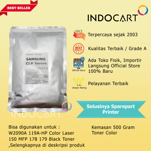 Serbuk Toner Warna Jepang-HP 119A Color Laser 150 MFP 178 179-500gr-Bk