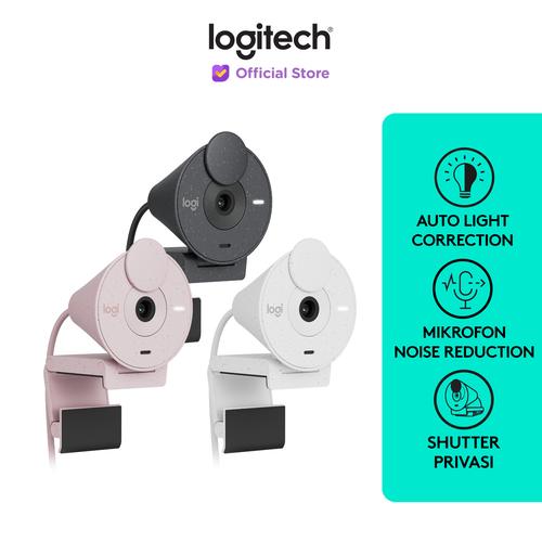 [EZO.8500030] Logitech Brio 300 Webcam Full HD Shutter Privasi & Noise-Reducing Mic