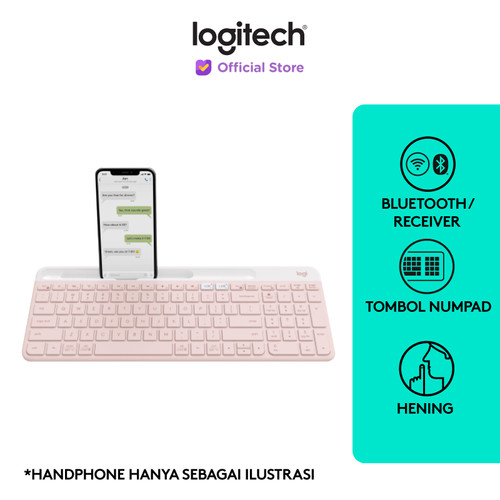 [EZO.8500034] Logitech K580 Keyboard Slim MultiDevice Wireless Bluetooth - Rose