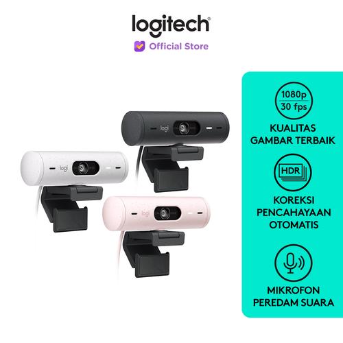 [EZO.8500039] Logitech Brio 500 Webcam Full HD HDR dan Noise Cancelling