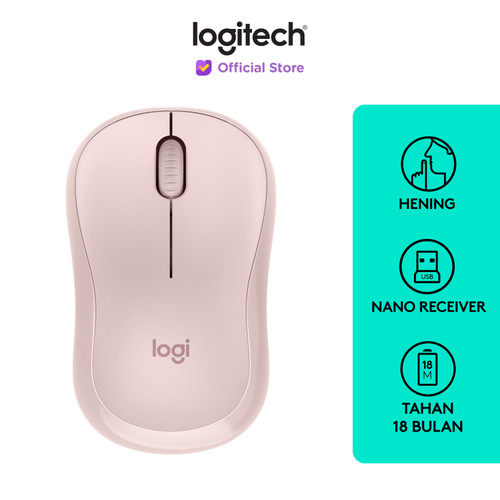 [EZO.8500175] Logitech M220 Mouse Wireless Silent Click - Rose