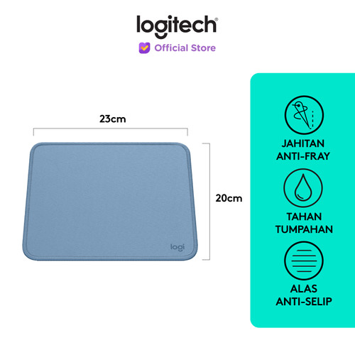 [EZO.8500053] Logitech Mouse Pad Studio Series Alas Polos, Anti-Slip - Blue Grey