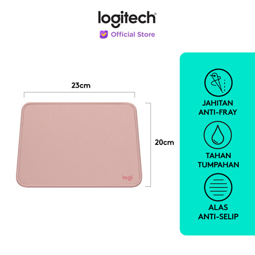[EZO.8500054] Logitech Mouse Pad Studio Series Alas Polos, Anti-Slip - Rose