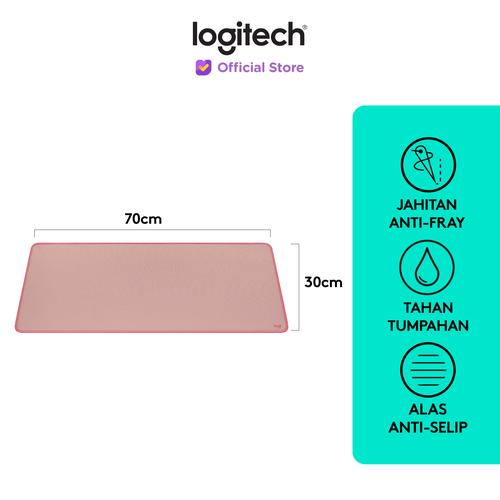 [EZO.8500057] Logitech Desk Mat Studio Series Mouse Pad XL Polos Anti-Slip - Rose