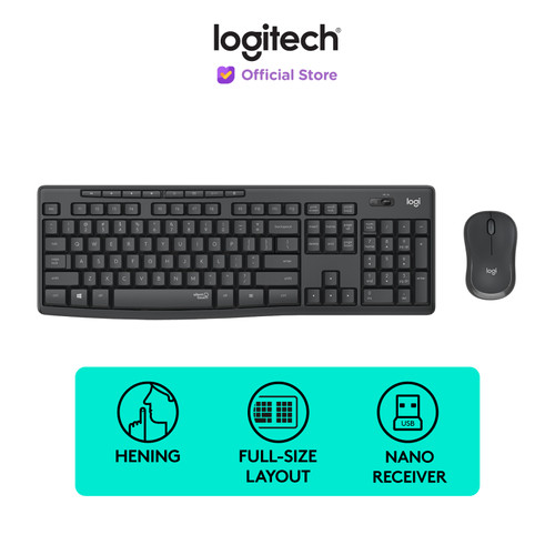 [EZO.8500072] Logitech MK295 Combo Keyboard dan Mouse Wireless Silent MultimediaKeys