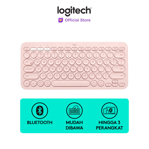 [EZO.8500080] Logitech K380 Keyboard Wireless Bluetooth Multi-Device - Rose