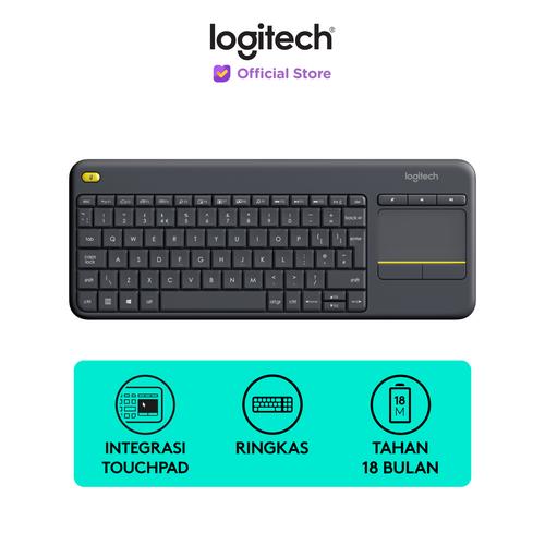 [EZO.8500083] Logitech K400 Plus Keyboard Wireless Touchpad untuk PC,SmartTV - Black