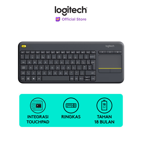 [EZO.8500083] Logitech K400 Plus Keyboard Wireless Touchpad untuk PC,SmartTV - Black