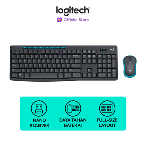 [EZO.8500085] Logitech MK275 Combo Keyboard dan Mouse Wireless Multimedia Keys