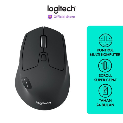 [EZO.8500227] Logitech M720 Mouse Wireless Bluetooth Multi-Device Hyper Fast-Scroll