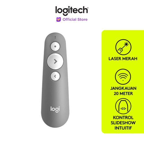 [EZO.8500093] Logitech R500s Remote Pointer Presentasi Wireless Laser Merah - Grey