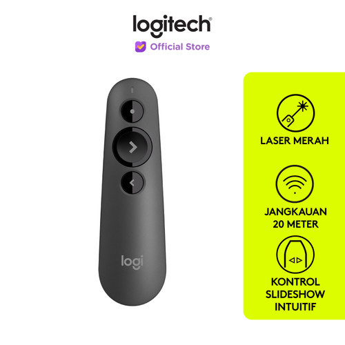 [EZO.8500231] Logitech R500s Remote Pointer Presentasi Wireless Laser Merah-Graphite