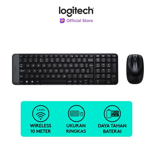 [EZO.8500094] Logitech MK220 Combo Keyboard dan Mouse Wireless Compact