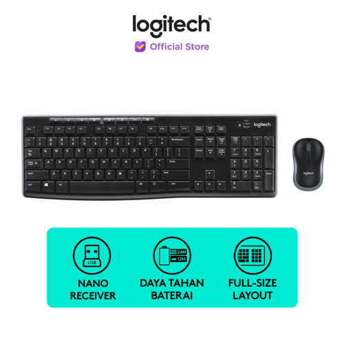 [EZO.8500095] Logitech MK270r Combo Keyboard dan Mouse Wireless Multimedia Keys