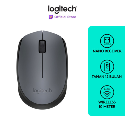 [EZO.8500105] Logitech M171 Mouse Wireless untuk Windows, Mac, ChromeOS - Grey