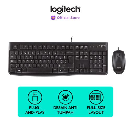 [EZO.8500107] Logitech MK120 Combo Keyboard dan Mouse Kabel USB