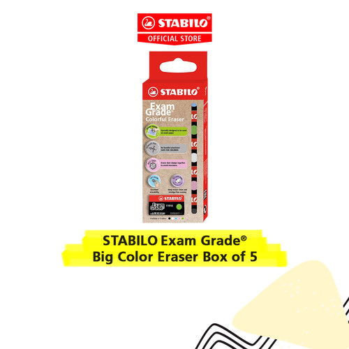 [EZO.8600024] STABILO Exam Grade - Colorful Big Eraser Set of 5 / Penghapus Ujian