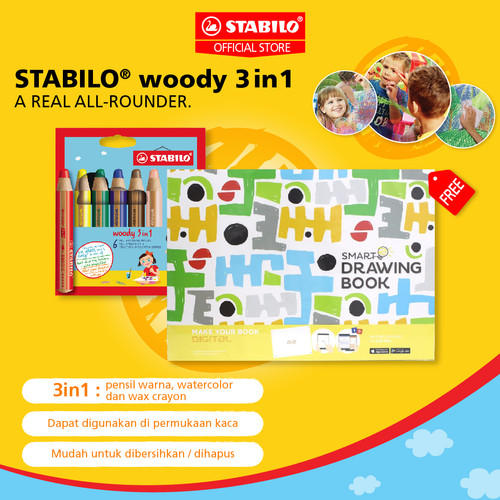 [EZO.8600034] STABILO woody 3 in 1 / Multi-talented Pencil / Pensil Warna / Crayon
