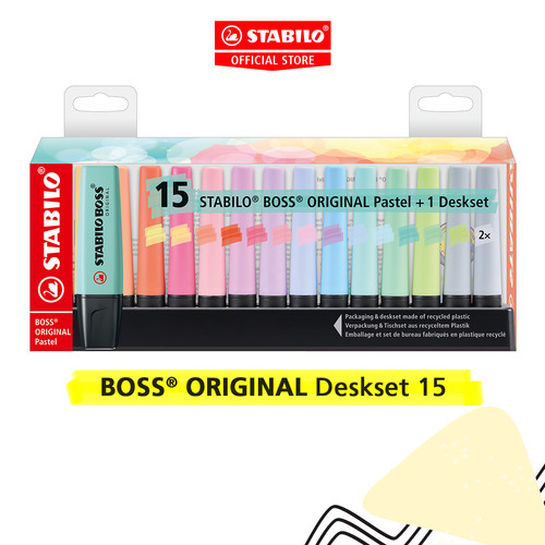 [EZO.8600043] STABILO BOSS ORIGINAL Pastel Deskset 15 / Limited Edition / Highligher