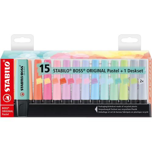 [EZO.8600043] STABILO BOSS ORIGINAL Pastel Deskset 15 / Limited Edition / Highligher