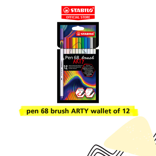 [EZO.8600044] STABILO Pen 68 Brush ARTY Wallet of 12's / Brush Pen / Kuas Kaligrafi