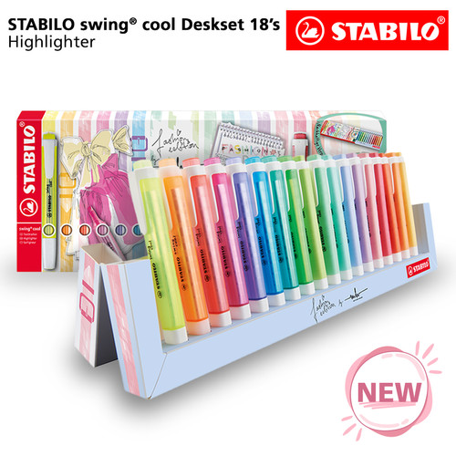 [EZO.8600051] STABILO swing cool Deskset 18's / Fashion Edition / Highlighter