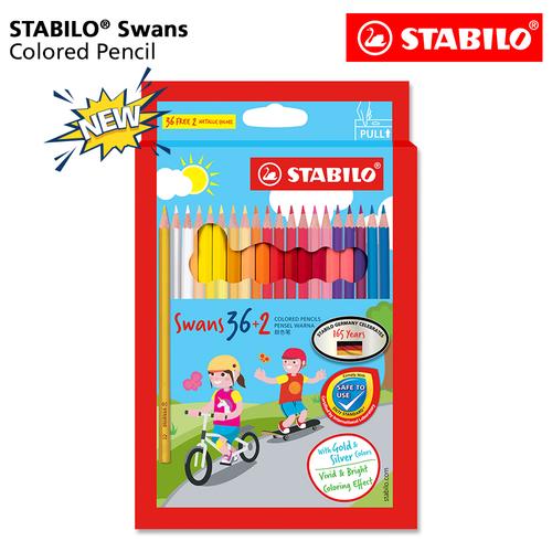 [EZO.8600058] STABILO Swans Colored Pencils 36+2 pcs / Pensil Warna isi 36+2 pcs