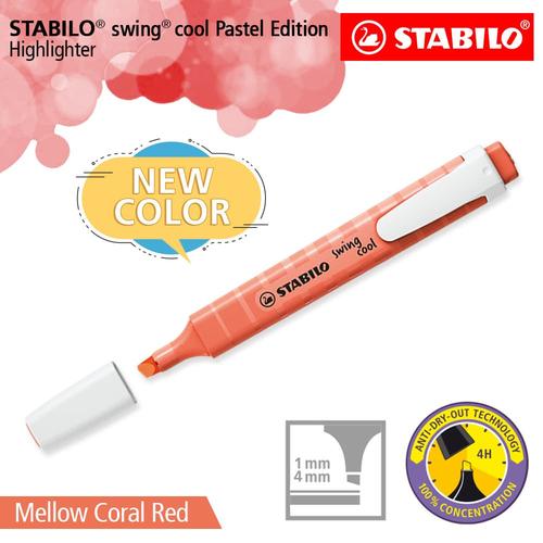 [EZO.8600064] STABILO Swing Cool Pastel Mellow Coral Red / Highlighter Warna Merah